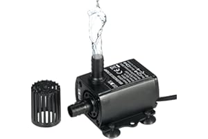 Decdeal Mini Pompe à Eau USB DC5 V 4,8 W 300L/H, Élévation 3M, Ultra Silencieuse, Sans Brosse, Câble 1,5M, Etanche IP68, Pompe Submersible pour Aquarium/Fontaine/Jardin/Etang/Systèmes de Circulation