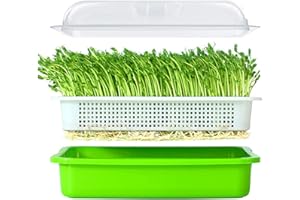 BIGHAVE Seed Sprouter Tray with Lid BPA Free Bean Sprout Grower Germination Kit Wheatgrass Grower