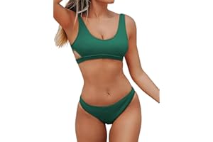 CUPSHE Damski zestaw bikini z wycięciem, niski stan, dwuczęściowy strój kąpielowy
