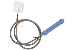 AZEEZ Plumbers Snake Drain Unblocker Wire Flexible Spring Wire Toilet Cleanerw/Brush Plug Remover Plunger Kitchen Tub Sink Shower Pipes Washbasins Drains Home Cleaning Equipment 1m (Sn-20)