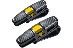 KETTION 2 Pack Brillenhalter für Auto Sonnenblende, Sonnenbrillen Brillen mit Kartenkarten Clip,Stück Brillenhalter Auto, Sonnenbrillen Halterung für Auto, Brillenhalter für Auto Sonnenblende(Gold)