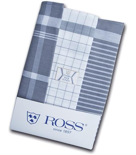Ross Kellnertücher Halbleinen, 6er Pack – Rot/Blau, 45x65 Cm, Made In Germany