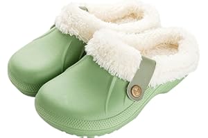 Camiraft Sabots Mixte Adulte Fourrées Hiver Sabots de Jardinage Homme Femmes Pantoufles Chaud Chaussons de Maison Imperméables Chaussures de Jardin Intérieur et Extérieur