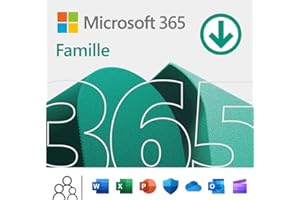 Microsoft 365 Famille | Office 365 apps | jusqu’à 6 utilisateurs | 1 an | PC/MAC, tablette et smartphone | Téléchargement