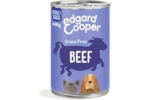 Edgard & Cooper Nourriture humide pour chiens adultes canettes chiens naturels sans céréales Paté 400 g x 6 boeufs frais, alimentation saine savoureuse et équilibrée, viande fraîche