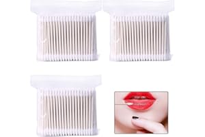 QincLing 600 Stück Wattestäbchen, Sicherheitsohren, Wattestäbchen, doppelte Präzisionsspitzen, Wattestäbchen mit Papierstäbchen (Doppelspitze Form)