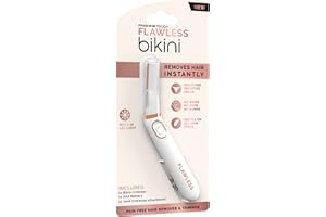 Finishing Touch Flawless Bikini Trimmer & Hair Remover, Bikini Shaver & Pubic Hair Trimmer for Women, Dry Use Intimate Razor, Painless Bikini Line Hair Removal with LED Light, All Skin Types