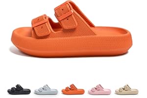 HOKUTO Cozy Slides Original Cloud Slippers, Unisex Doppelte Schnalle Weiche Sommer Strand Schuhe Sandalen