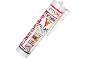 VITCAS Heat Resistant Filler - Ready Mixed Material - Heavy Duty - Joints Cement Boards – Decorative Repairs - Up to +1000°C - 310ml