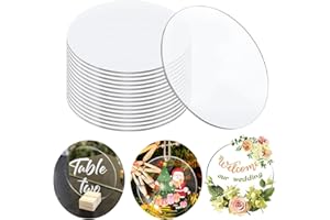 RXKFIGX 10 Pcs Clear Acrylic Blanks - Circles 10 cm Acrylic Discs - Round Small Transparent Panels - Mini Plastic Sheets 2 mm Thin - Signs for Picture Painting DIY Crafts