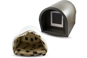 Mr Snugs KatDen Outdoor Cat Kennel/Shelter - Dark Grey (Various Options) - Kennel, Door & Liner/Mattress Combo