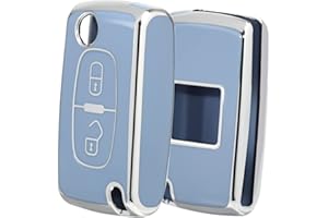 Cover 2K OFFCURVE Funda Llave Coche Carcasa Llaves, TPU Funda Mando Coche Carcasa Mando para Citroen C1 C2 C3 C4 C5 Picasso Peugeot 107 206 207 307 308 406 407 607 2/3 Boutons