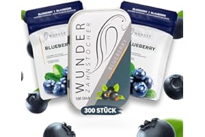 PERFEKTO24 Wunder Cure Dents - En 8 Saveurs - cure dent aromatisée - cure dent Myrtille - cure dent - contre la mauvaise haleine - fraîcheur de l'haleine - brossage de dents - 3 packs