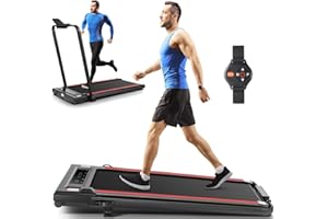 Tapis de Marche Pliable ANCHEER 4 en 1 Tapis de Course Inclinable, Tapis Roulant avec Inclinaison | 1-12 km/h | Télécommande | 2s Pliable