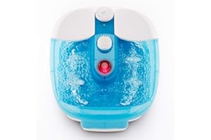 Pediluvio Idromassaggio Promed Fb-100 con Idromassaggio e Massaggio Vibrante, Campo Infrarossi Incl. 3 Testine per Pedicure, Cura per i Piedi, Spa Piedi, Adatto Alle Misure Fino alla 46