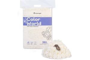 Niteangel - Sustrato para hámster, hámster enano, gerbiles, ratones, degus, ratas, conejos, liebres, cobayas, chinchillas, erizos u otras mascotas pequeñas (36 litros – Ropa de cama de papel blanco)