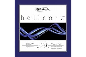 D'Addario Helicore Wound E 4/4 Scale Light Tension Violin String Set with