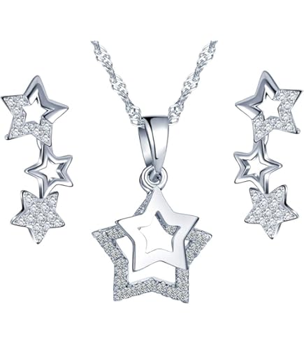 Sieradenset bloem halsketting armband oorbellen ring ketting