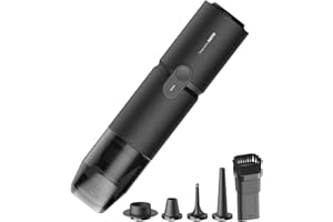 HOTO Aspirabriciole Senza Fili 15000pa, 4 in 1 Mini Aspirapolvere, Aspirazione, Soffiaggio, Gonfiaggio, Sigillamento Sottovuoto, Brushless, per Veicoli/Scrivanie/Tastiere/Macchine da Caffè Ecc
