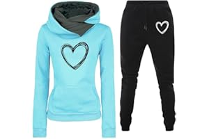 NUSGEAR 2024 Chándal Mujer 2 Piezas Conjunto Sudadera con Capucha y Pantalón Completo Manga Larga Primavera Otoño Invierno Original Divertido Estampado Ropa de Deportivo Fitness gym Jogging