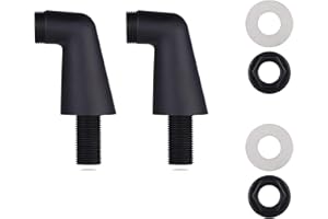 GALICA colonnettes noires mat pour robinet de baignoire (Lot de 2 inclinées,excentriques) mâle 20x27 (3/4) - mâle 20x27 (3/4)