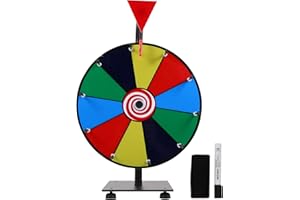 NUOBESTY Spinning Roue De Prix Stand 10 Slots Prix Roue Spinner Rotation Flèches Mathématiques Spinner avec Gomme Stylo pour Carnaval Et Commerce Spectacle Gagner La Fortune Jeu