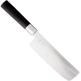 KAI Wasabi Black Nakiri 6.5" Blade Length - Polished 6A/1K6 Stainless Steel 58 (&plusmn;1) HRC - Black Polypropylene Handle - Vegeta