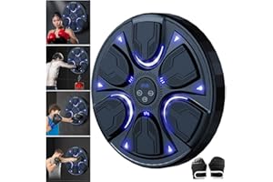 ‎ASSLYE Asslye Music Boxing Machine, Bluetooth Boxmaschine mit Boxhandschuhen, Elektronische Boxgerät mit Musik, Wand Boxtrainingsgeräte für Erwachsene Kinder mit RGB-Beleuchtung