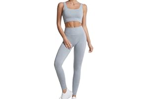 dohomiryo Ensemble De Vêtements De Sport Femme 2 Pièces Survêtements Ensembles Soutien-Gorge Sport Legging de Yoga Sportswear Fitness Ensembles D'entraînement Tenues de Sport