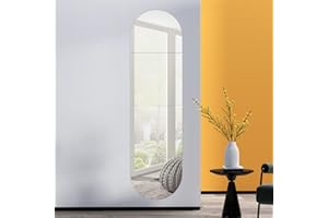 ANNTIM 4PCS Full Body Mirror Wall, 30*30CM Acrylic long Mirrors for Walls, Frameless Mirror Full Length Wall Mounted Mirror for Walls Home Workout Gym Hallway Mirror Floor Tile, With Mirror Wiping Rag