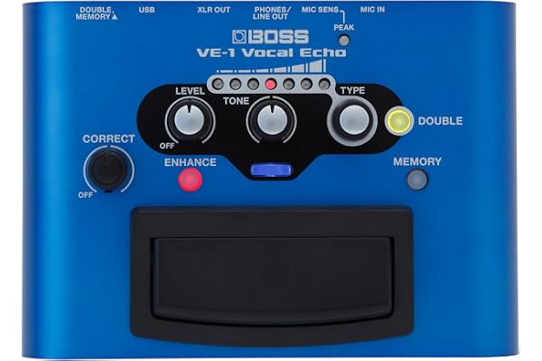 Vocal Echo VE-1 BOSS pour chanteurs | Contrôlez le son de votre voix en temps réel | Ajoutez à votre voix des ambiances naturelles ou de profondes reverbs | Sept types d'effets réglables