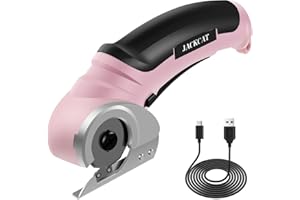 FYEME 4,2V Kartonschneider Elektrisch 23×10×5cm Elektrische Schere USB Aufladung 2000mah Drehbar Pappe Schneiden Gerät zum Schneiden von Stoff Gewebe Leder Teppich Kunststoff Pappe (Rosa)