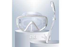 Ensemble de Tuba Sec, Masque de plongée Pano à 3 fenêtres, Lunettes de plongée et Tuba antibuée, équipement Professionnel de Masque de plongée avec Tuba pour Adultes