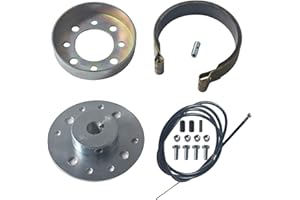 CPVNQMDG Rear 4" Drum Brake Band Pin with 65" Cable for Go Kart 5/8" Bore & 3/16" Keyway for Mini Bike 212cc 196cc 6.5hp Dune Buggies Drift Trike Heavy Duty Go Kart Cart with Hardware Kit