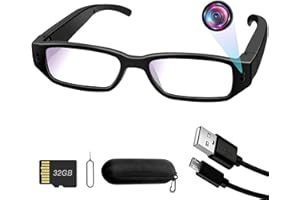 UYIKOO Mini Kamera 32GB, Brille Sportkamera Action Cam, Kleine Brille Videokamera 1080P HD, Tragbare Actionkamera Mikro Brillenkamara für Outdoor Aktivitäten Radfahren, Wandern