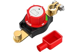 IPALAMILA Battery Isolator Switch 12v, Battery Disconnect Switch with Dust Cover Suitable for automotive, vehicle, motorhome and battery isolator disconnect devices Negative terminal on/off（12-48 V）