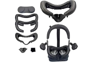 BEISDIRECT Support d'interface faciale magnétique et mousse de cuir synthétique de rechange et coussinet de nez en silicone et cache de lentille de protection, accessoires VR pour casque à index de valve (lot de