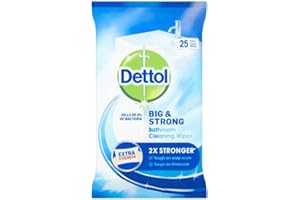 Dettol Lingettes nettoyantes anti-calcaire Big & Strong pour salle de bain, 25 unités