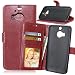 Produktbild Nancen HTC One M9 Plus (5,2 Zoll) Lederhülle Neu Style Acht Farbe Weich PU Flip Case Ledertasche / Schutz Etui, Einfach Vintage Kollektion Karten Slot Foto Wallet Hülle Handy Tasche Zubehör