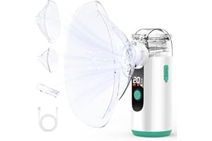 HITHINKMED Aersol Portatile Silenzioso, Aersol Portatile Ricaricabile per Adulti e Bambini, Macchina Aerosol Adulti con Display Digitale, Pulizia Automatica dei Residui(2025 Nuova Versione)
