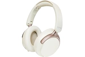 Anjetsun Noise Cancelling Over-Ear Kopfhörer – Wireless 5.4 Headphones mit 80-Stunden Akku, starkem Bass, faltbarem Design & weichen Memory-Foam Ohrpolstern (weiß)