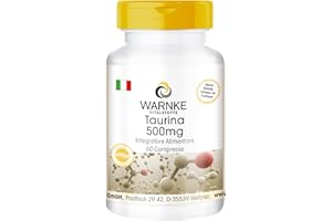Taurina 500 mg - 60 Compresse - Vegan | Warnke Vitalstoffe - Qualità da farmacia tedesca