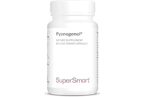 Pycnogenol® - Estratto brevettato di corteccia di pino marittimo francese - 60 capsule vegetali - Supporta la circolazione sanguigna e il comfort delle gambe - SuperSmart