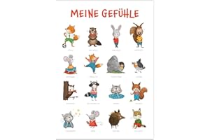 Rüsselfuchs Gefühlsposter für Kinder - Meine Gefühle - Gefühleposter fürs Kinderzimmer - Lernposter Emotionen - Kindergarten und Schulkind (Grundschule) - Poster DIN A3