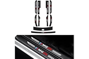 ENFILY Auto-Karbonfaser-Türschwellen-Schutz + hintere Schutzplatte für Mingjue MG ZS, Willkommenspedal, Scheuerschutz, rutschfest, Auto-Styling-Dekoration, Zubehör