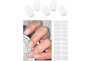 Wahrshei Unghie Gel Adesive UV | Latteo Trasparente Smalto Adesivo Gel UV | 20 PCS Pellicola per Unghie Autoadesiva | Adesivi per unghie in gel, Impacchi di Smalto Gel per Unghie