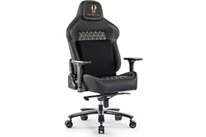 ‎FANTASYLAB Fantasylab Gaming Stuhl 200KG Belastbarkeit Bürostuhl 200KG Verstellbare Armlehne 4D Gamer Stuhl mit Lendenwirbelstütze Chefsessel Ergonomischer Schreibtischstuhl Gaming Chair Schwarz/Golden