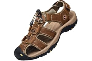 ZYLDK Sandales Homme Cuir Marche Randonnée Fermées Été Extérieur Chaussures de Sport Plage Chaussures d'eau Plage Closed-Toe