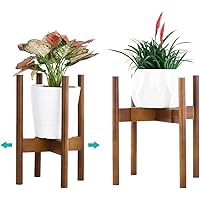 Reservilla Verstellbarer Pflanzenständer Mid Century Wood Blumenständer Modern Blumentopfhalter für den Innen- und…