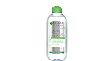 Garnier Micellar Cleansing Water For Combination Skin, Gentle Face Cleanser and Makeup Remover, Fragrance Free, Recognised By The British Skin Foundation, Use With Reusable Micellar Eco Pads, 400 ml